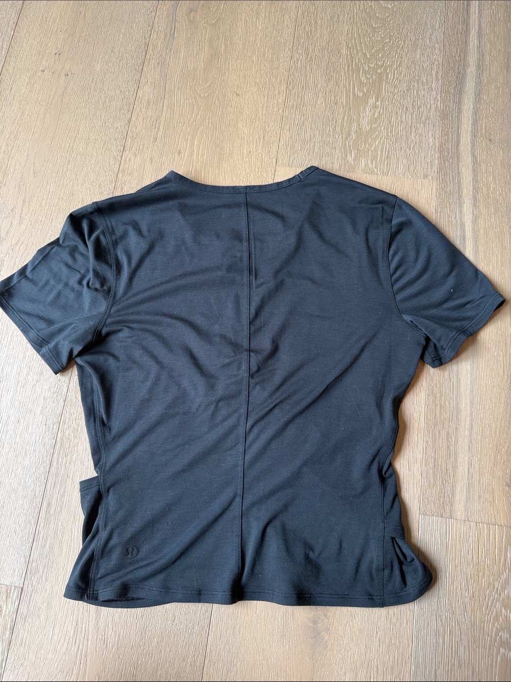 lululemon athletica Black Short Sleeve Tee with Crossover Front - Picture 3 of 5